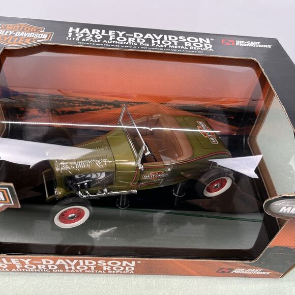 Harley Davidson 1:18 Die Cast Ford Model A Hot Rod 1929 Green Metallic - Picture 2 of 9